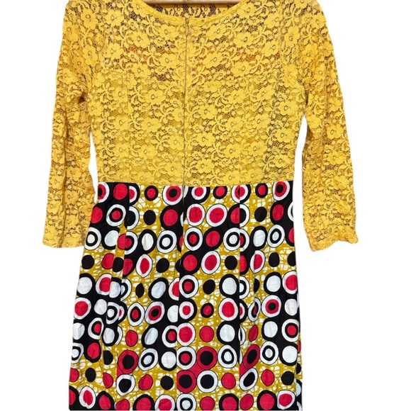 Vintage Geometric Circle & Lace Maxi Dress - Picture 4 of 8